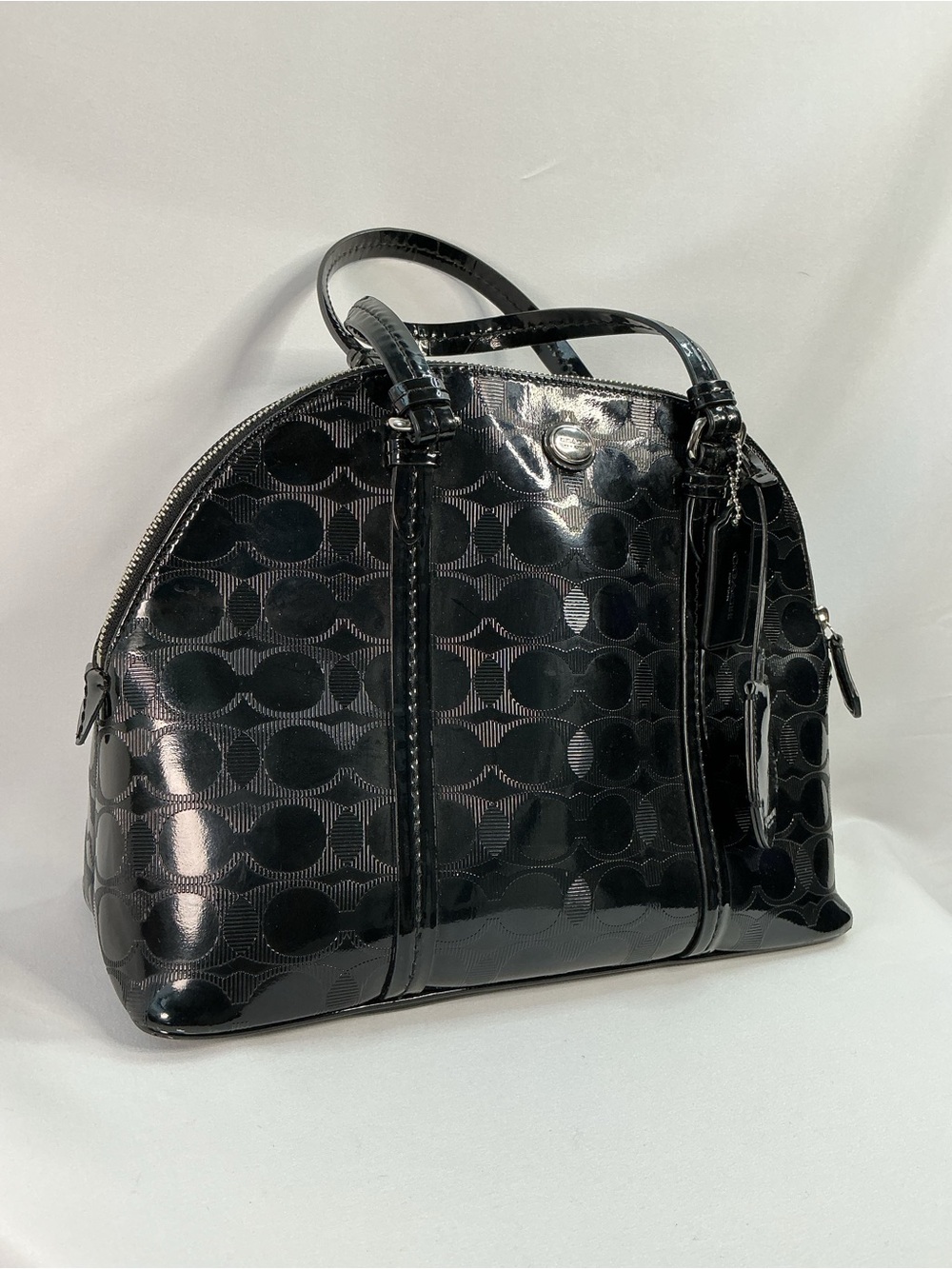 Coach | Peyton Link C Embossed Patent Leather Domed Satchel F32583 - Picture 2 of 15